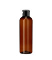 PET-Kunststoffflasche braun 200 ml mit schwarzem Flip-Top-Schraubverschluss