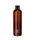 PET-Kunststoffflasche braun 250 ml mit schwarzem Flip-Top-Verschluss