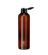 PET-Kunststoffflasche braun 250 ml mit schwarzem Flip-Top-Verschluss