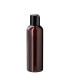 PET-Kunststoffflasche braun 150 ml mit schwarzem Disc-Top-Verschluss