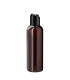 PET-Kunststoffflasche braun 150 ml mit schwarzem Disc-Top-Verschluss