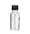 Glasflasche 20 ml klar mit schwarzem Aluminium-Schraubverschluss