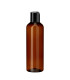PET-Kunststoffflasche braun 200 ml mit schwarzem Disc-Top-Verschluss