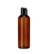 PET-Kunststoffflasche braun 200 ml mit schwarzem Disc-Top-Verschluss