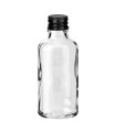 Glasflasche klar 50 ml mit schwarzem Aluminium-Schraubverschluss