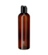 PET-Kunststoffflasche braun 250 ml mit schwarzem Disc-Top-Verschluss