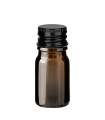 Glasflasche braun 5 ml mit schwarzem Aluminium-Schraubverschluss