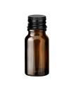 Glasflasche braun 10 ml mit schwarzem Aluminium-Schraubverschluss