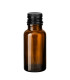 Glasflasche braun 20 ml mit schwarzem Aluminium-Schraubverschluss Leer