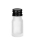 Glasflasche 5 ml farblos satiniert mit schwarzem Aluminium-Verschluss