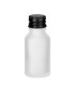 Glasflasche farblos satiniert 15 ml mit schwarzem Aluminium-Verschluss