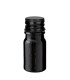 Schwarze Glasflasche 5 ml mit schwarzem Aluminium-Schraubverschluss