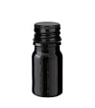 Glasflasche 5 ml schwarz mit schwarzem Aluminium-Schraubverschluss
