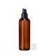 PET-Kunststoffflasche braun 200 ml mit schwarzer Pumpe - zum Befüllen