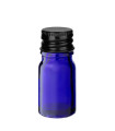 Glasflasche 5 ml blau mit schwarzem Aluminium-Schraubverschluss