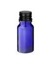 Glasflasche 10 ml blau mit schwarzem Aluminium-Schraubverschluss