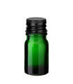 Glasflasche 5 ml grün mit schwarzem Aluminium-Schraubverschluss