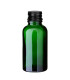 Grüne Glasflasche 30 ml mit schwarzem Aluminium-Schraubverschluss Leer