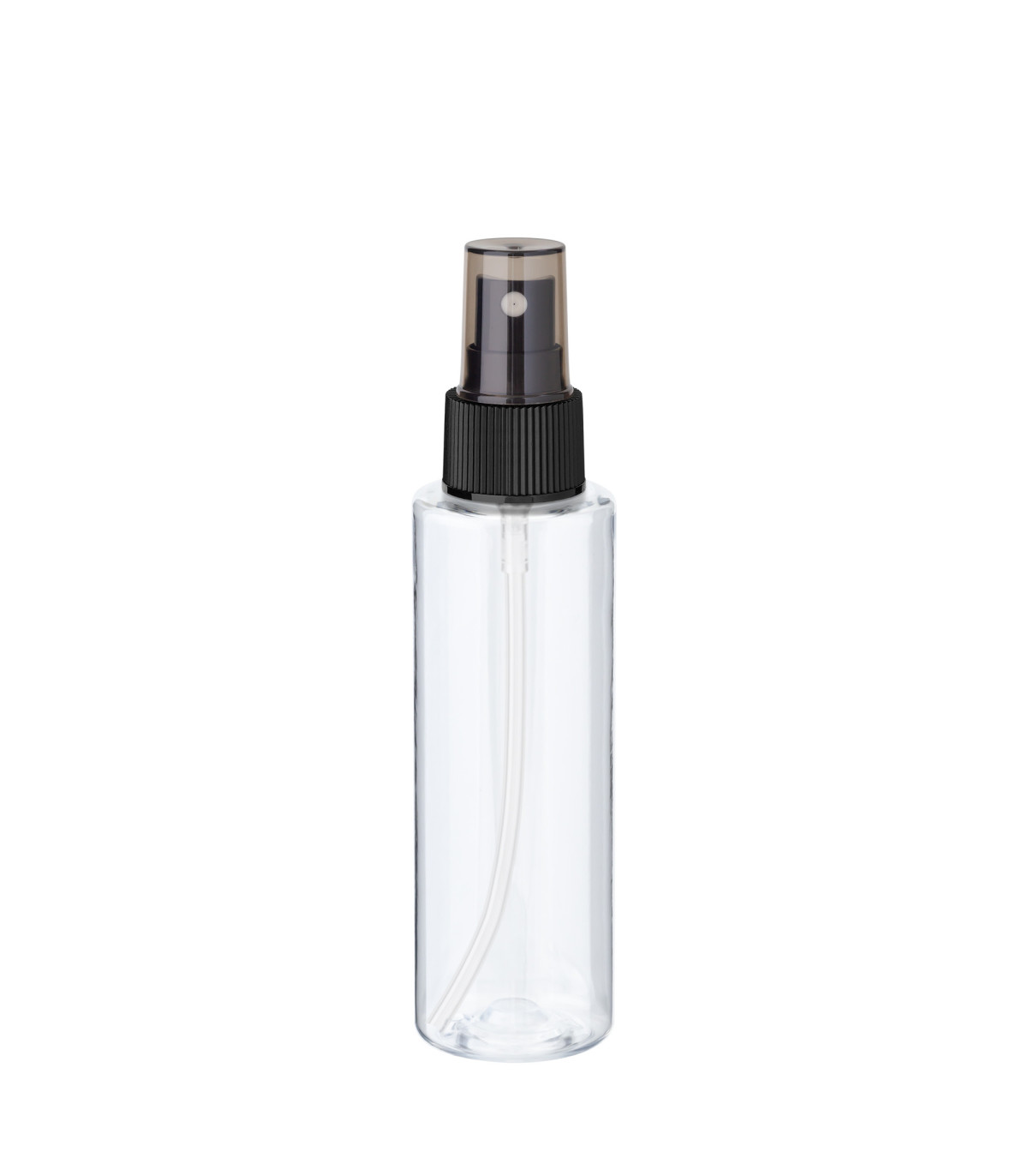 PET-Flasche 100 ml transparent mit schwarzem Zerstäuber [3] - Leer