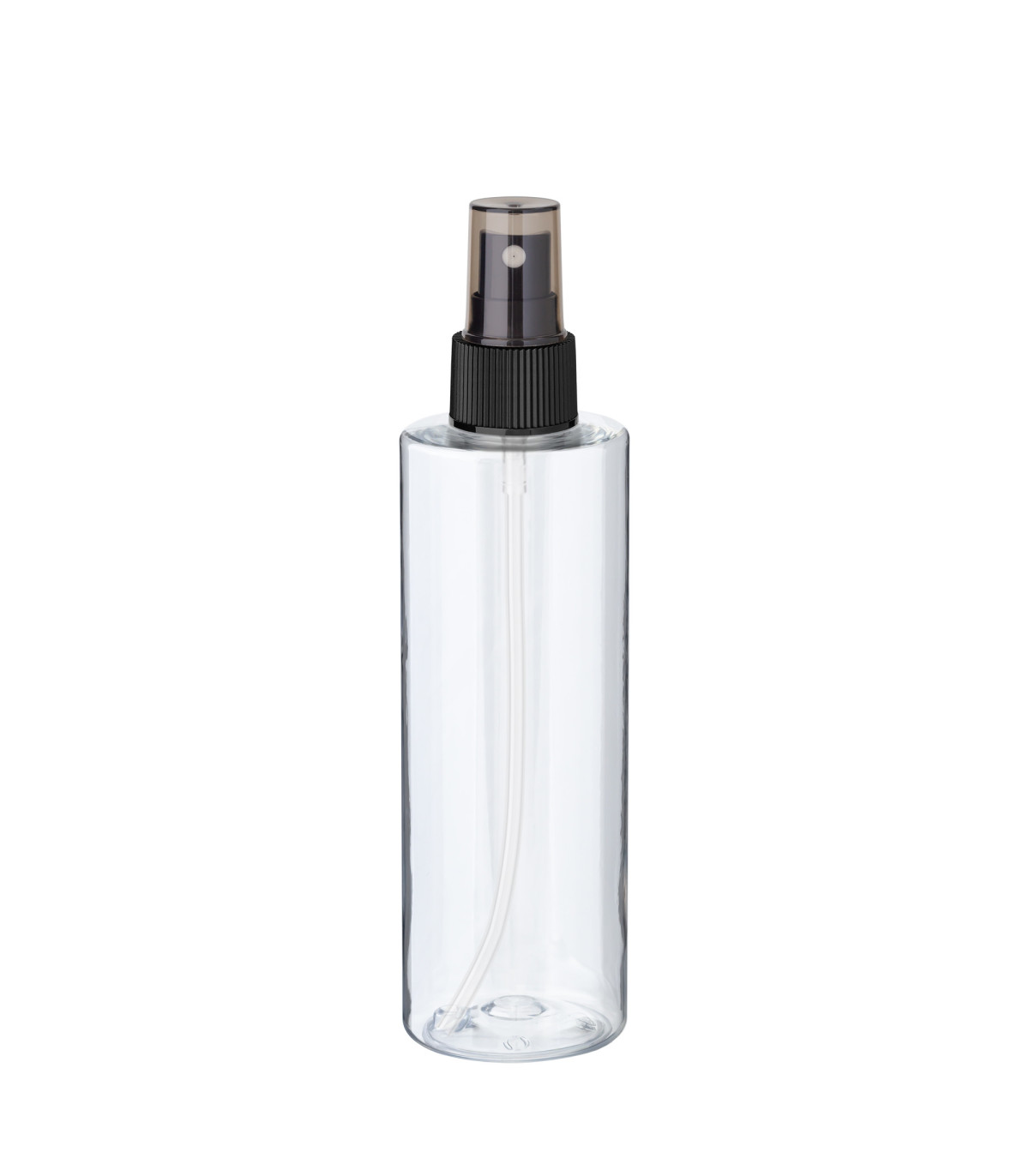 PET-Flasche 200 ml transparent mit schwarzem Zerstäuber [3] - DIN 24
