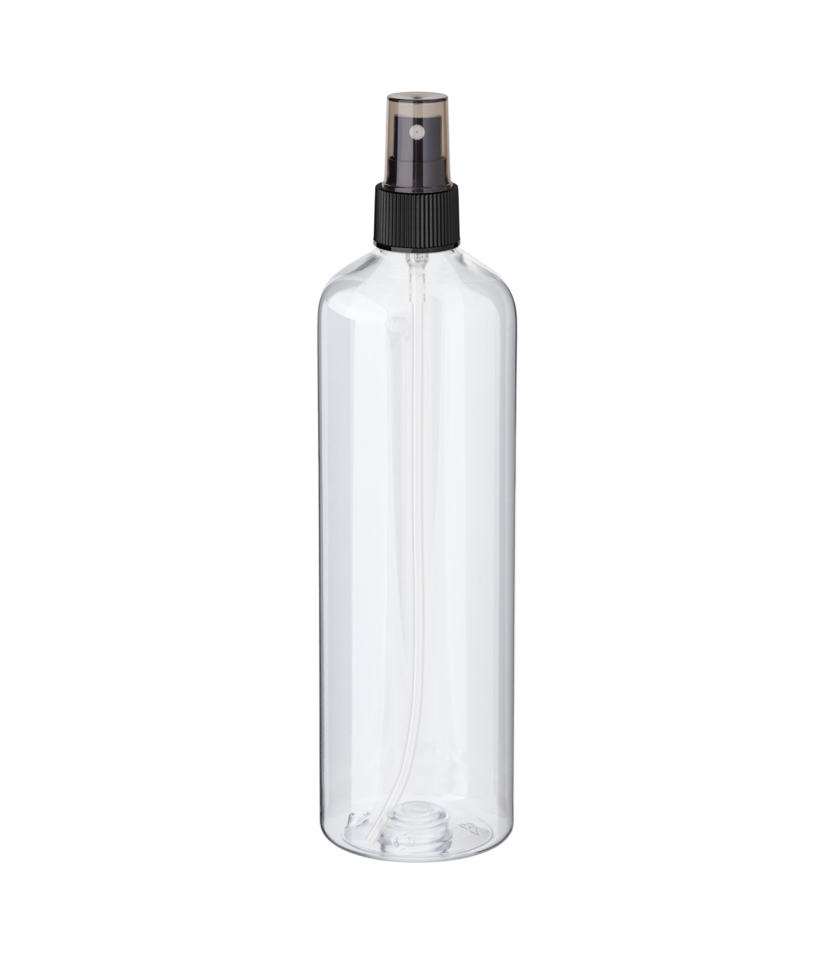 PET-Flasche 500 ml transparent mit schwarzem Zerstäuber [3] - Leer