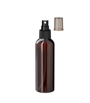 PET-Flasche 150 ml braun mit schwarzem Zerstäuber [3] - zum Befüllen