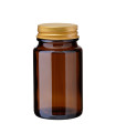 Weithalsglas 75 ml braun mit goldenem Aluminium-Schraubdeckel