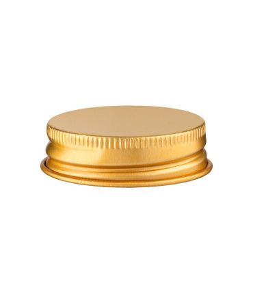Weithalsglas 75 ml braun mit goldenem Aluminium-Schraubdeckel - Leer