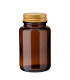 Weithalsglas 100 ml braun mit goldenem Aluminium-Schraubdeckel - Leer