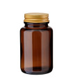 Weithalsglas 100 ml braun mit goldenem Aluminium-Schraubdeckel