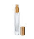 Parfümglasflasche 10 ml klar hexagonal mit goldenem Zerstäuber - Leer
