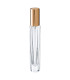 Parfümglasflasche 10 ml klar hexagonal mit goldenem Zerstäuber - Leer