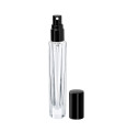 Glasflasche 10 ml hexagonal klar mit schwarzem Zerstäuber