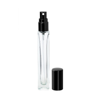 Glasflasche 10 ml klar quadratisch – Parfümzerstäuber mit Sprühkopf