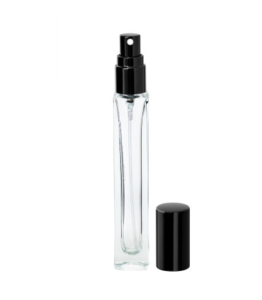 Glasflasche 10 ml klar quadratisch – Parfümzerstäuber mit Sprühkopf