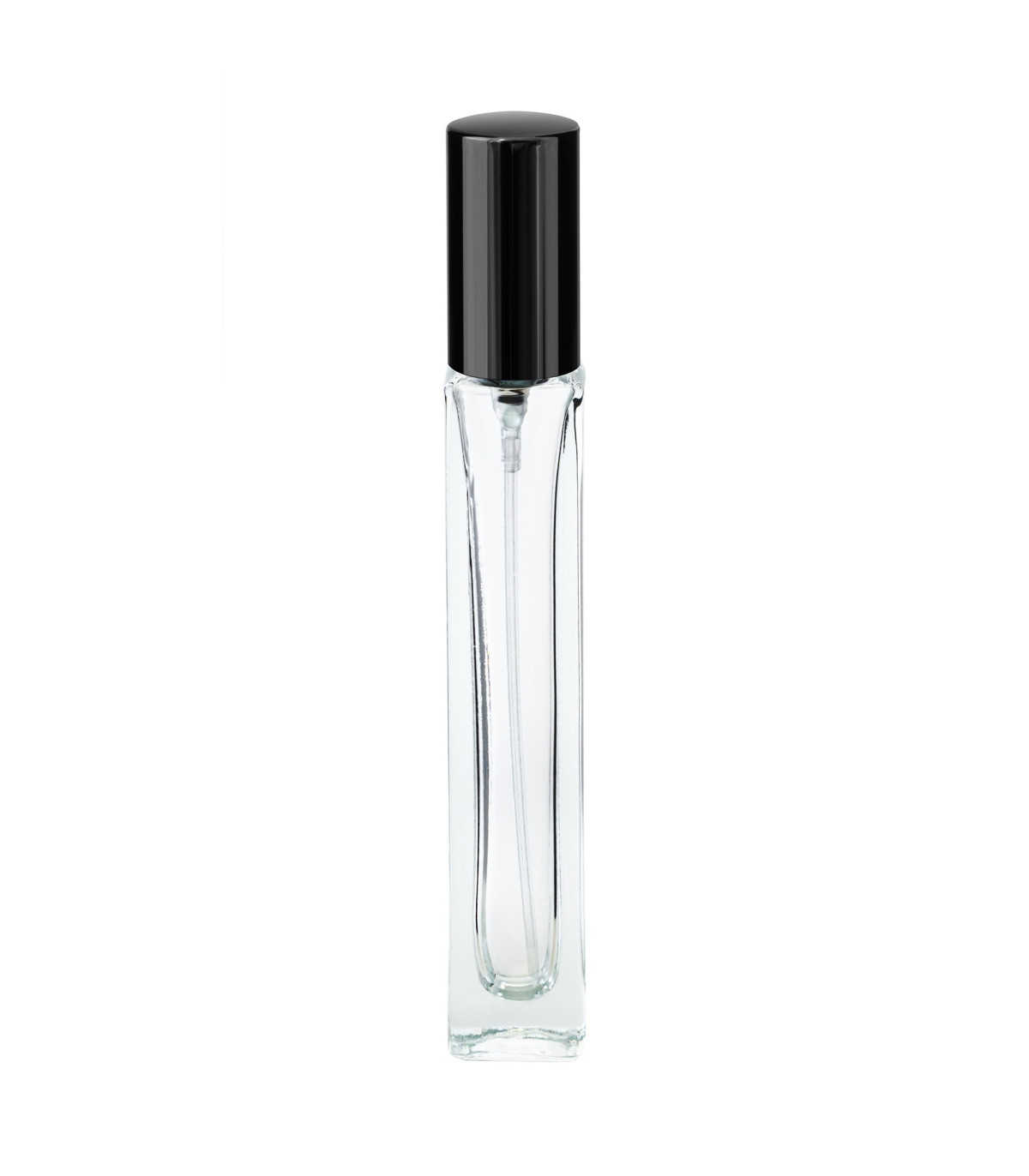 Glasflasche 10 ml klar quadratisch – Parfümzerstäuber mit Sprühkopf