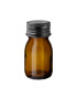 Glasflasche 30 ml braun Sirupflasche mit schwarzem Schraubverschluss