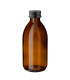 Glasflasche 250 ml braun Sirupflasche mit schwarzem Schraubverschluss