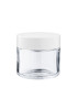 Glastiegel 60 ml klar mit weißem ABS-Deckel und Zwischendeckel