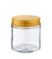 Glastiegel 120 ml klar mit goldenem Aluminium-Schraubdeckel
