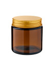 Glastiegel 120 ml braun mit goldenem Aluminium-Schraubdeckel
