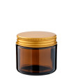 Glastiegel 60 ml braun mit goldenem Aluminium-Schraubdeckel