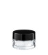 Glastiegel 20 ml klar mit schwarzem ABS-Deckel und Zwischendeckel
