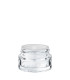 Glastiegel 20 ml klar mit schwarzem ABS-Deckel und Zwischendeckel