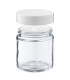 Kosmetiktiegel 120 ml aus Glas | Klar mit weißem Deckel