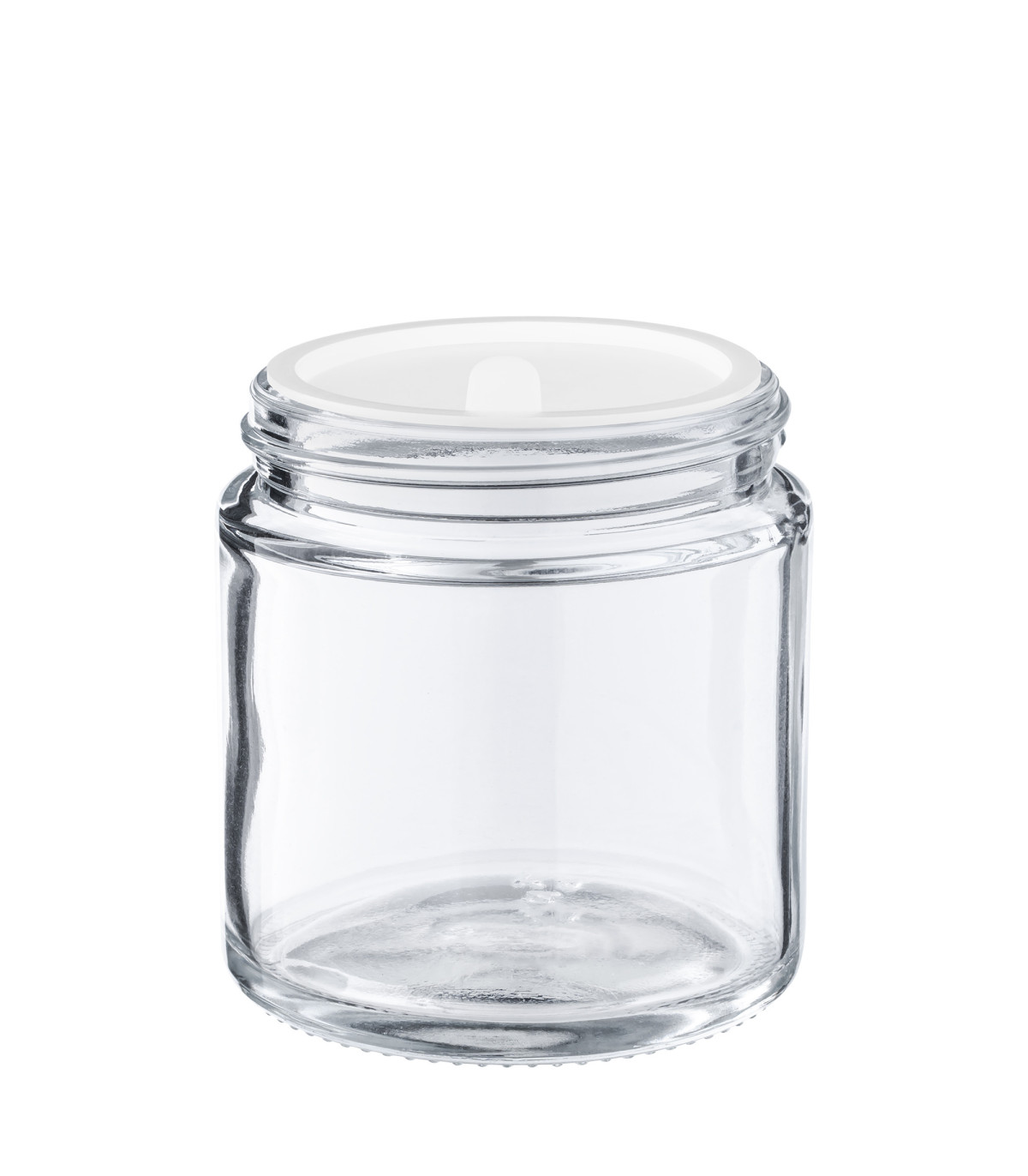 Kosmetiktiegel 120 ml aus Glas | Klar mit weißem Deckel