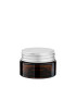 Glastiegel 20 ml braun mit silbernem Aluminium-Schraubdeckel