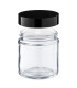Glastiegel 120 ml klar mit schwarzem Aluminium-Schraubdeckel