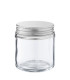 Glastiegel 120 ml klar mit silbernem Aluminium-Schraubdeckel