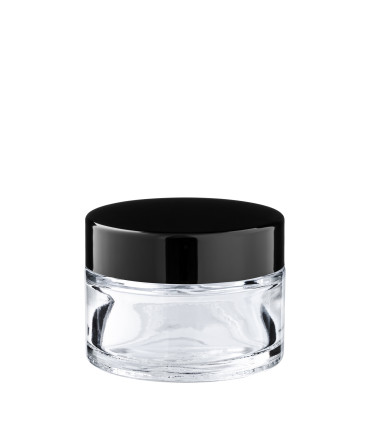 Kosmetiktiegel 30ml Glas klar – Edler Glastiegel mit ABS-Deckel